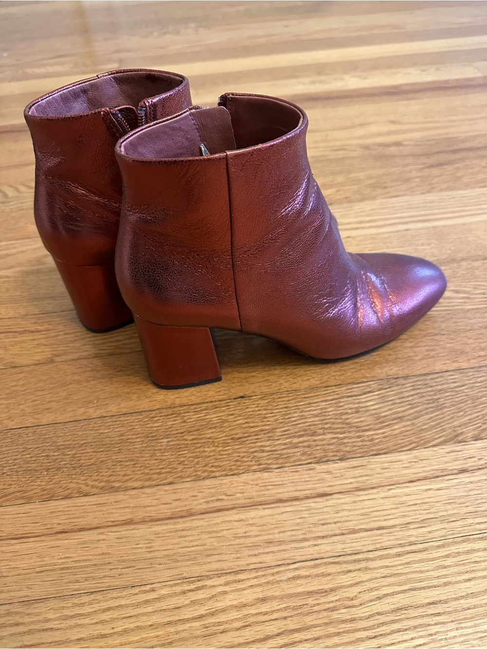 Ash Metallic Burgundy Ankle Booties